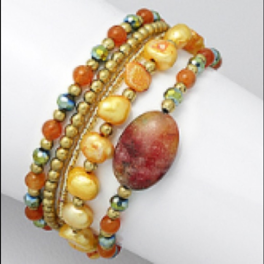 Multi strand bracelet- semi-precious beading